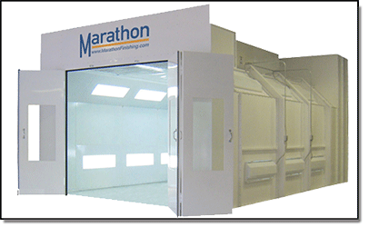 Marathon Paint Booth for sale are the highest quality paint booths with superior service.  We highly recommend you take a look at our paint booths for trucks and portable paint booths as they are amazing to see. Marathon provides affordable equipment that continually runs efficiently year after year. We only use US made parts and components in our booths and equipment. We are a full service company that will design, build and install (or help you install) whatever you need. We manufacture many types of booths, cross flow, semi-down draft, or downdraft, heated or non heated systems, indoor or outdoor.